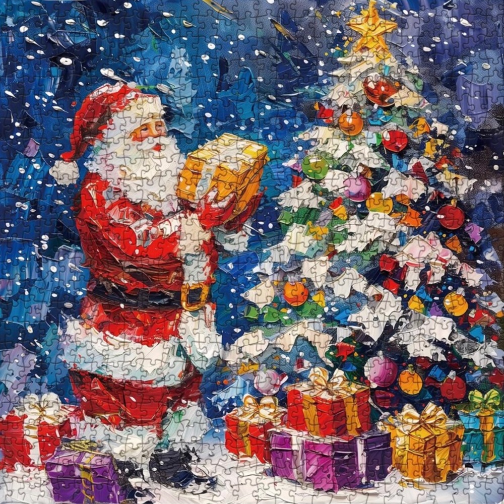 Colorful Christmas Jigsaw Puzzle 1000 Pieces
Holiday Art Santa Claus Painting - Picture 5 of 11